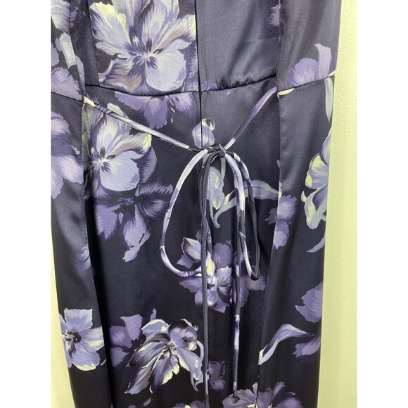 Jodi Michaels Purple Floral Slip Maxi Dress w/Matching Chiffon Jacket Size 9/10 - Picture 8 of 14